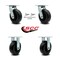Service Caster 6 Inch Polyolefin Caster Set with Roller Bearings 2 Swivel Lock 2 Rigid SCC SCC-30CS620-POR-BSL-2-R-2 - alternate 2